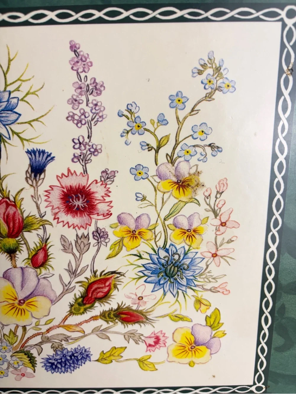 Vintage Aynsley Wild Tudor Floral Serving Tray Framed Placemat Cottagecore Decor